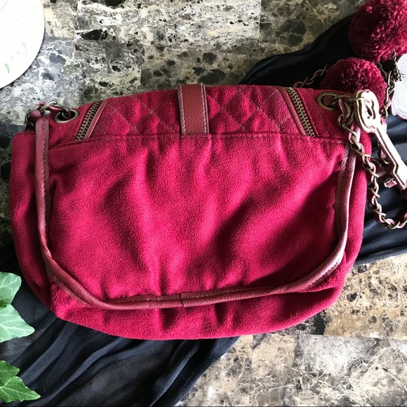 🎉 3 for $25 🎉 Red Faux Suede Purse Chain Handles - Picture 5 of 6